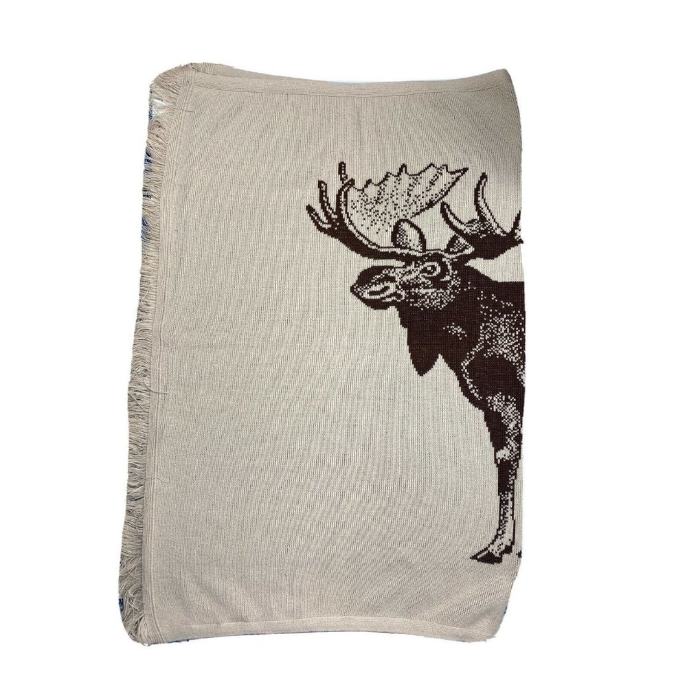 Rare Vintage 1970s Logo Knits Moose Lodge Blanket Club Quilt Large Elks Retro - Picture 3 of 8
